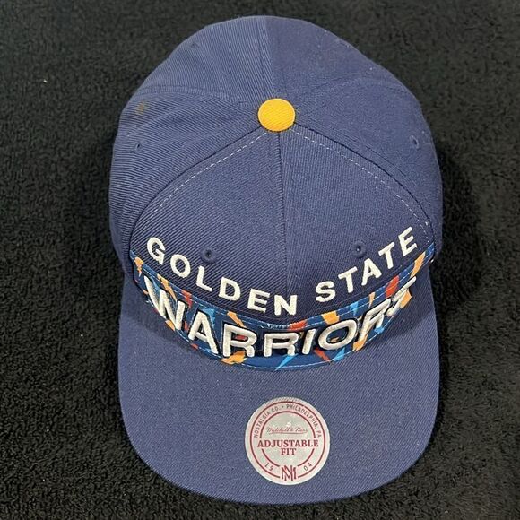 🏀 Vintage Throwback GOLDEN STATE WARRIORS NBA Mitchell&Ness Snapback Flat - NEW - Picture 2 of 10